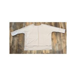SPANX Women’s Oversized Neutral  Taupe Long Sleeve Top - Lg